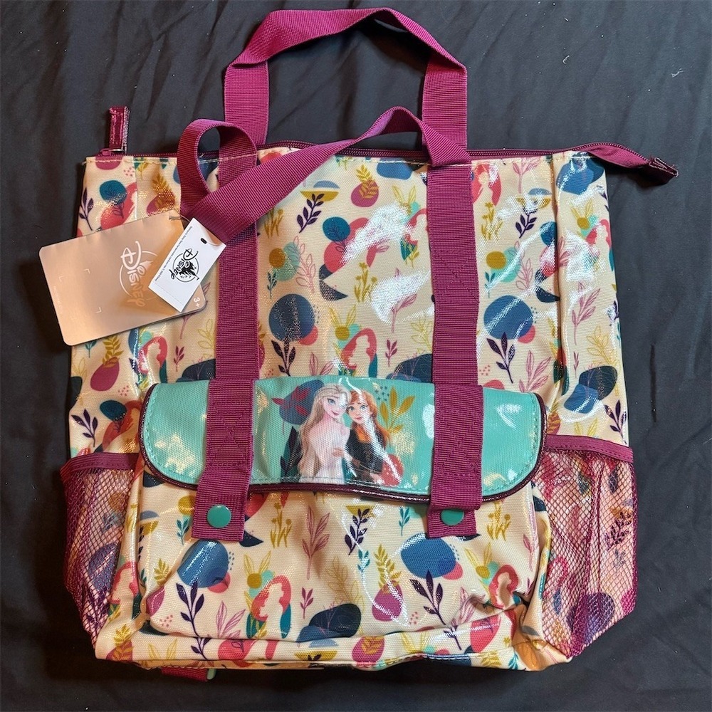 Disney Frozen Anna Elsa Floral Arendelle Convertible Tote Backpack Bag Mesh NWT